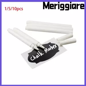 MERIGGIARE 1 / 5 / 10 Chiếc Phấn Chất Lỏng Trắng Kính Môi Trường Windows Kim Loại Nhựa Bảng Phấn