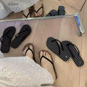 Dép Da Báo DELMER Nữ, Dép Đi Biển Y2k Da Báo, Thời Trang Thường Ngày Mùa Hè Trong Nhà Ngoài Trời Dép Dép Cho Bé Gái