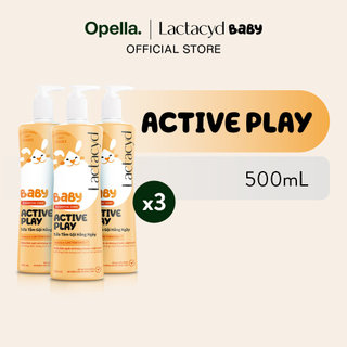 Bộ 3 chai Sữa Tắm Gội Trẻ Em Lactacyd Baby Active Play,Giúp Đề Kháng Da Và Bảo Vệ Bé Khỏi Vi Khuẩn 500ml/chai