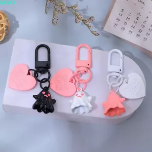 QEARY 3 Mặt Dây Chuyền Halloween, Trái Tim Dễ Thương Ngộ nghĩnh Halloween Ma Móc Khóa, Hoạt Hình Kawaii Đồ Trang Trí Túi Treo Xe Móc Khóa Trang Sức
