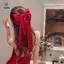 Kẹp Tóc Nơ Lớn Màu Đỏ Thanh Lịch Cho Nữ Thời Trang Đơn Giản Satin Đuôi Ngựa Nơ Kẹp Tóc Phụ Kiện Tóc Bé Gái [Mina]