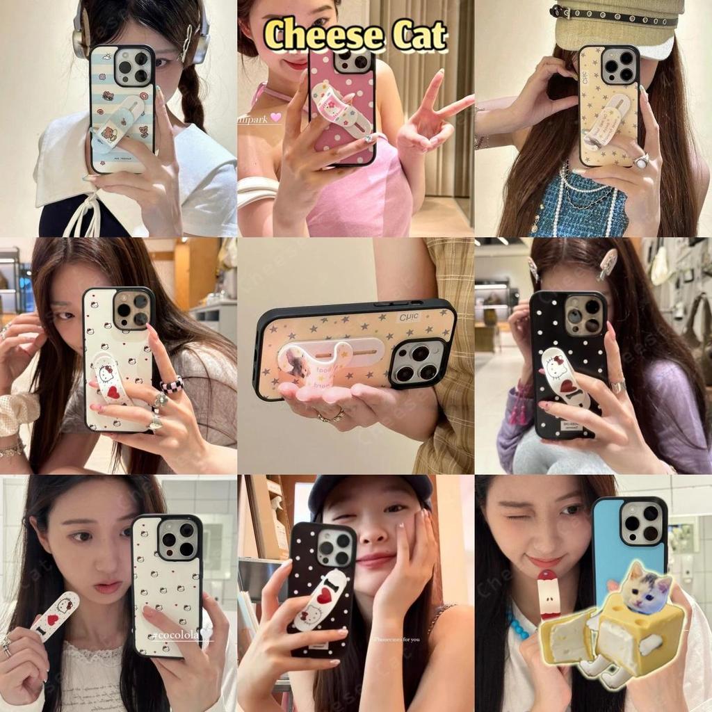 Ốp điện thoại thời trang kết hợp 8 loại có sẵn - Ốp điện thoại hình nhẫn Kitty cho iPhone 14 13 11 12 15 16 17 Pro Max