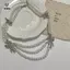 Bộ dây buộc và bông tai ngọc trai thanh lịch có nút thắt bướm cổ điển phong cách Pháp nhiều lớp xương đòn Nelace [Mina]