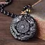 HFSHY Tự Nhiên Obsidian Tay Khắc Rồng Trung Quốc Phượng Hoàng Chim BaGua Nelace Dành Cho Nữ Lu Linh Vật Mặt Dây Chuyền VN