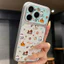 Ốp lưng iPhone Họa tiết da mạ phong cách Gấu họa tiết ngôi sao may mắn iPhone 18 17 16 15 14 13 12 11 Pro Max Plus Max