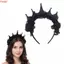 Mũ đội đầu màu đen THEGIRL8B dành cho nữ, Vương miện ren hoa hồng màu đen thanh lịch Gothic, Phong cách đen tối thoải mái DIY Halloween Hair Hoop Lễ kỷ niệm sinh nhật
