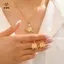 1 Bộ Vintage Crown Lion Sun Pattern Mặt Dây Chuyền Bông Tai Nelace Dành Cho Nam Nữ Thép Không Gỉ Màu Vàng Phù Hợp Với Phụ Kiện Quà Tặng [Mina]