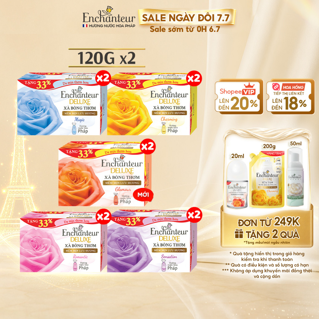 Combo 2 Xà bông cục Enchanteur hương nước hoa (90g / 120g x 2)