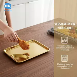 Đĩa phục vụ tiệc bằng thép không gỉ Đĩa ăn tái sử dụng không chứa BPA hạng nặng cho BBQ Cắm trại tại nhà Nhà hàng bữa ăn hàng ngày VN