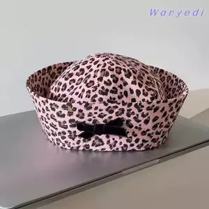 Mũ Cosplay WANYEDI, Mũ thủy thủ chống tia cực tím mùa hè, Mái hiên lật sọc thời trang Mũ vòm thoáng khí cho nữ