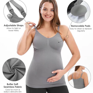 Áo Vest Bà Bầu Kích Thước Lớn Có Miếng Lót Ngực Cotton Nguyên Chất Điều Dưỡng Áo nurs Plus Mỡ 100kg ZS5F