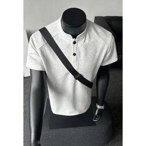 American High Street Henry Cổ Áo Thun Nam Mùa Hè Dạo Phố Ngắn Phù Hợp Với Cổ Đứng Tay Ngắn POLO Áo Sơ Mi IGYA