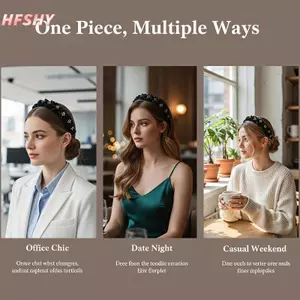 HFSHY Thanh Lịch Lấp Lánh Kim Cương Giả Tóc Nữ Chống Trơn Trượt Thoáng Khí Mũ Cho Công Sở Mua Sắm Kỳ Nghỉ Phụ Kiện VN