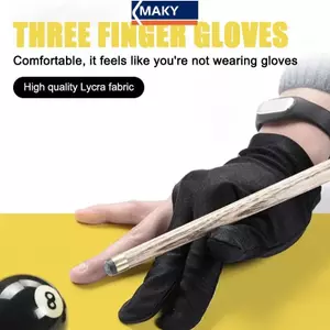 MAKY Ba Ngón Tay Full-Finger Snooker Pool Cue Bida Găng Tay Cho Tay Trái Bida Găng Tay VN