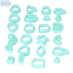 JVSUB 24 chiếc Máy cắt đất sét Polymer, Máy cắt bông tai đất sét xanh bằng nhựa, Dụng cụ trang sức Hình dạng khác nhau Máy cắt đất sét Boho DIY làm bằng tay