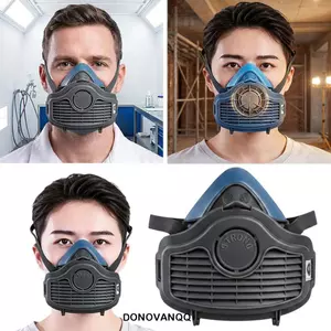 Mặt nạ nửa khí chống bụi bằng silicon DONOVANQQ, Thiết kế có thể tái sử dụng Mặt nạ phòng độc lọc có thể thay thế, Bộ lọc tự mồi Chất liệu silicon bảo vệ Mặt nạ chống bụi