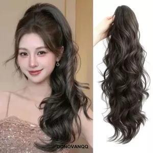 DONOVANQQ Big Waves Claw Kẹp tóc đuôi ngựa Tóc giả, Bộ tóc đuôi ngựa tổng hợp thanh lịch, chịu nhiệt với kẹp mở rộng tóc Giả dài xoăn cho nữ