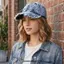 Mũ bóng chày Denim DONOVANQQ, Mũ bố rách rách rách rách rách cổ điển, Thoải mái vừa vặn Viền viền lớn vành mềm mại Mũ đeo thường ngày