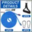 Dây trượt tuyết với Carabiner, Dây trượt tuyết dày Đường kính 10 mm, 4 m Chì trượt có tay cầm, cho xe trượt tuyết, Dây kéo trượt tuyết