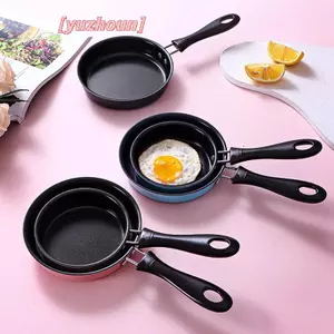 Chảo Chiên Mini Inox Ngăn Ngừa Sti Nồi Cảm Ứng Tròn Ăn Sáng Chảo Trứng Chiên Nhỏ Có Tay Cầm Dài Tiện Ích Nhà Bếp