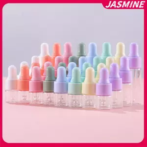 JASMINE 7 Chiếc Bộ Chai Nhỏ Giọt Mini Di Động Có Thể Đổ Lại 1 / 2 / 3 / 5ml Lọ Thủy Tinh Màu Macaron Trống Có Thể Tái Sử Dụng Hộp Đựng DIY JASMINE