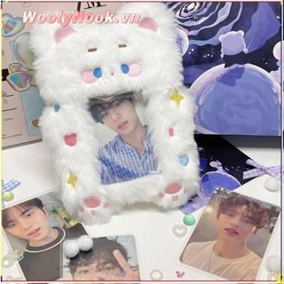 WOOLYNOOK Photocard, Hộp đựng thẻ ảnh gấu / thỏ / gà con sang trọng, Phim hoạt hình chất lượng cao Hình ảnh thần tượng đa chức năng dễ thương Vỏ bảo vệ Quà tặng
