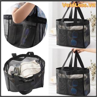 Túi đi biển VOIDLESS, Túi đeo vai rỗng trong suốt, Túi đựng đồ trang điểm dung tích lớn bằng lưới đa chức năng dành cho nữ