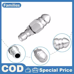 Máy rửa áp lực cống thoát nước Vòi phun làm sạch vòi phun bằng thép không gỉ 1 / 4 "Đầu nối Qui 5000 PSI cho vòi phun nước