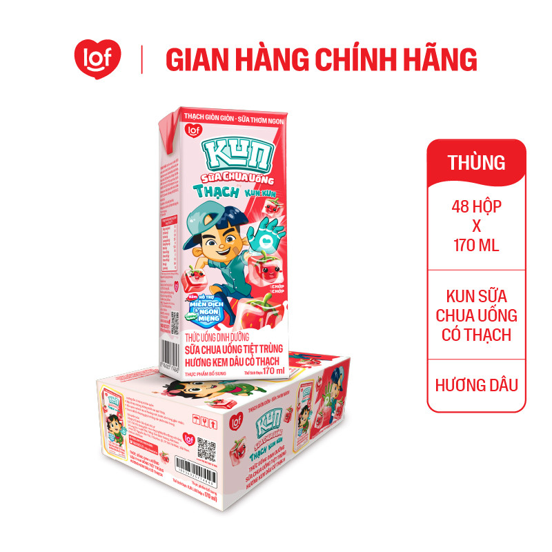 [Livestream KOL] Sữa KUN Thạch 1 thùng 48 hộp x 170ml chọn vị: