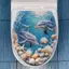 XUAN Blue Shell Sao Biển Nhà Vệ Sinh Stier Sáng Tạo Phòng Tắm Stier Chống Thấm Nước Có Thể Tái Sử Dụng PVC Stier Cho Trang Trí Phòng Tắm VN