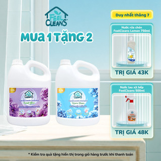 Combo 2 Nước Giặt FeelCleans 3.5L (Tím-Xanh) Sweet Glow Và Warm Bloom Đánh Bay Vết Bẩn, Lưu Hương Lâu, Mềm Mại Sợi Vải