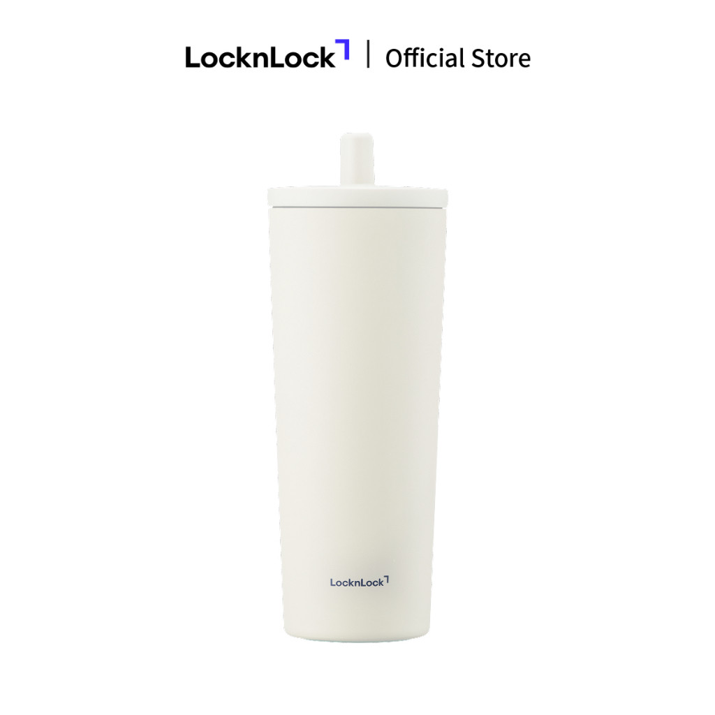 Bình giữ nhiệt phủ sứ LocknLock 740ml LHC4156, ống hút bật tự động, kèm nắp che - HAPOS LOF | BigBuy360 - bigbuy360.vn