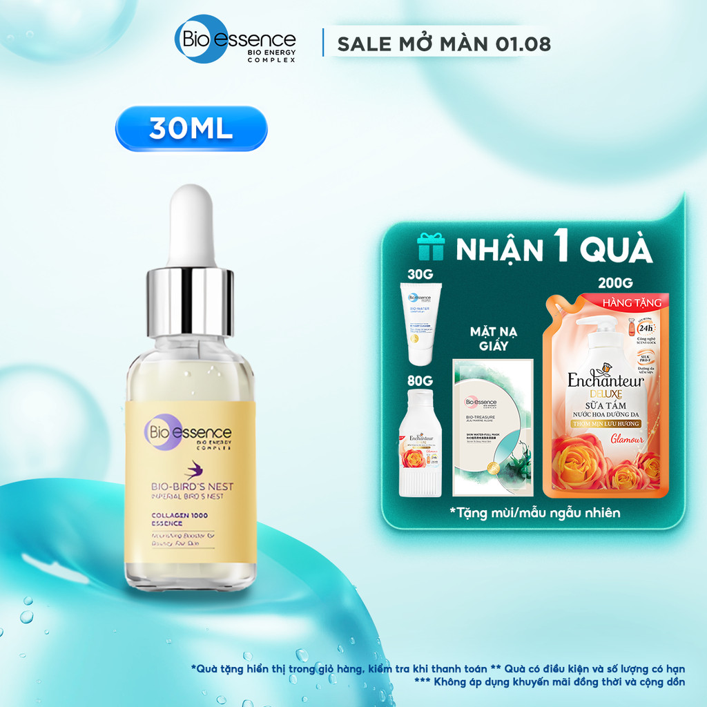 Tinh chất dưỡng da tươi sáng và căng mọng Bio-essence Bio-Bird's Nest Collagen Essence 30ml