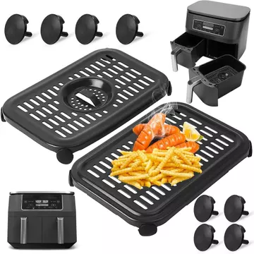 Phụ tùng thay thế nồi chiên không khí cho Ninja Foodi DZ090 6QT DZ201 DZ100 8QT Nồi chiên không khí hai vùng, 2 chiếc Phụ kiện nồi chiên không khí cấp thực phẩm chống dính Tấm nướng chảo chảo Tấm giòn