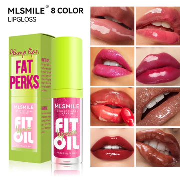 8 Màu Lip Oil Glaze - Dầu phát sáng dưỡng ẩm có đầu bàn chải lớn, bóng dưỡng ẩm sáng bóng, Dầu dưỡng ẩm trong suốt trong suốt không dính