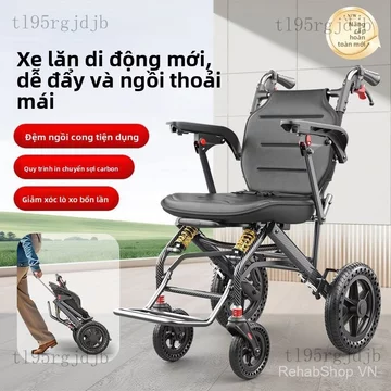 Xe lăn/Dụng cụ hỗ trợ đi bộXe lăn Kangbeixing của Đức dành cho người già, xe lăn tay gấp gọn nhẹ, xe lăn tay giảm xóc th
