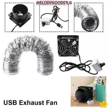 MELODGOODS1LG 1 Cái Quạt Hút USB, Ống Dẫn Tốc Độ Có Thể Điều Chỉnh Hút Hút Khí Thông Gió, Mini Đơn Giản Với Ống Hút Cửa Sổ Phòng Tắm Nhà Bếp Công Nghiệp