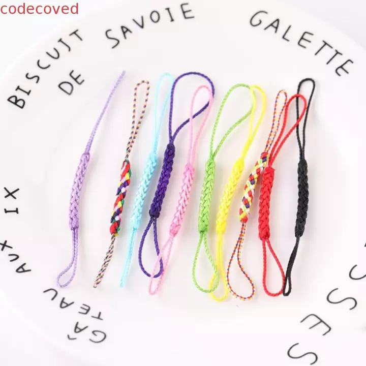 Dây điện thoại tự làm CODECOVED, Dây đeo điện thoại bện dệt kim cầm tay, Dây treo điện thoại màu trơn Dây buộc điện thoại dệt hai đầu Phụ kiện móc khóa
