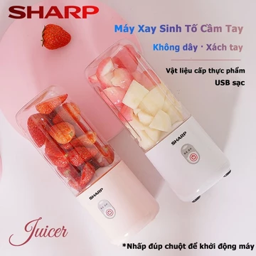 🔥🔥 Sharp Máy Xay Sinh Tố Cầm Tay,Máy Xay Sinh Tố Đa Năng, Máy Xay Sinh Tố Mini, Máy Xay Hoa Quả，Sạc Tích Điện 6 Lưỡi
