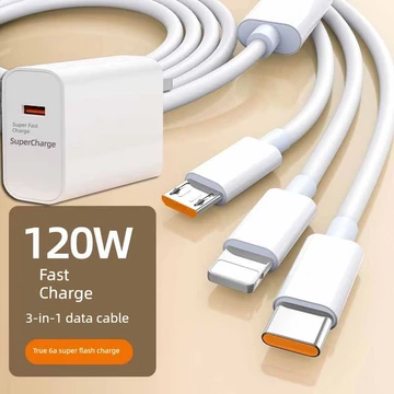 dây sạc iphone 2m dây sạc ip Sạc Maixian Sạc Nhanh Một Cho Ba Cáp Dữ Liệu Cáp Sạc Đa Năng Ba Trong Một 120W Bộ Sạc Nhanh Có Đầu Thích Hợp Cho Apple Huawei Điện Thoại Android Đa Năng Xe Loại-c Nối Dài