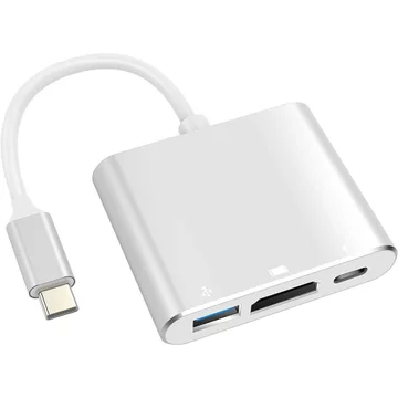 Battony USB C to HDTV Adapter USB Type C Adapter Multiport AV Converter with 4K HDTV Output C Port & 3.0 Fasting Charging Port Compatible for MacBook Pro MacBook Air 2019/2018 iPad