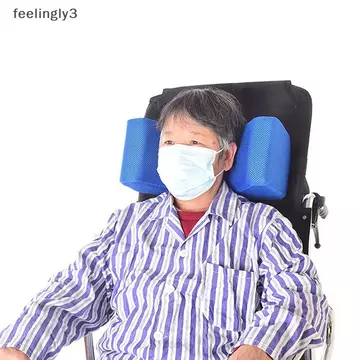 [FEEL] Tựa đầu xe lăn màu xanh Áo tựa đầu gối chống bên Tấm lót vị trí xe lăn Phụ kiện xe lăn Có thể điều chỉnh Xe lăn Ba Đệm hỗ trợ