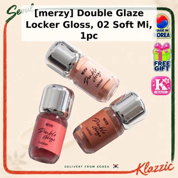 [merzy] Double Glaze Locker Gloss, 02 Soft Mi, 1pc / Son bóng Hàn Quốc / Bóng lâu trôi của seoulklazzic