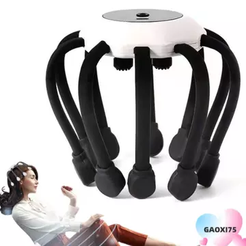 Máy mát xa tám móng vuốt GAOXI75, Máy mát xa đầu điện giảm căng thẳng Bạch tuộc, Máy mát xa trị liệu bằng điện di động Máy mát xa da đầu rảnh tay để thư giãn căng thẳng đau nửa đầu