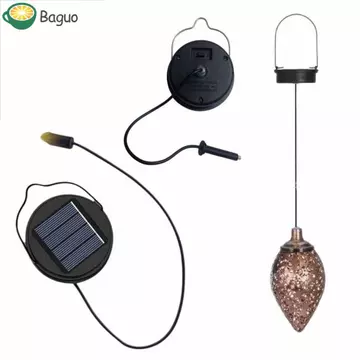 Áo thay thế đèn năng lượng mặt trời BAGUO, Đèn treo LED năng lượng mặt trời chạy bằng năng lượng mặt trời DIY, Đèn chiếu sáng ngoài trời chống nước 400Mah Màu đen Trang trí sân đèn trang trí năng lượn