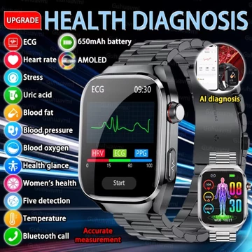 2026 Mới ECG AI Bác Sĩ Chẩn Đoán Đồng Hồ Thông Minh Axit Uric Huyết Áp Ba Cao Màn Hình Cuộc Gọi Bluetooth Đồng Hồ Thông Minh