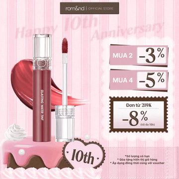 [Rom&nd] [Màu 14-17] Son tint nước siêu lì lâu trôi Hàn Quốc Romand Glasting Water Tint 4g
