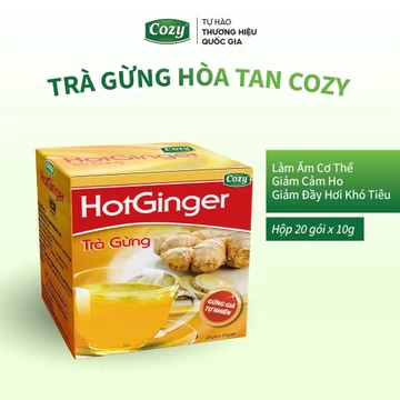 Trà Gừng Hòa Tan Cozy Từ Gừng Già Tự Nhiên Đậm Vị Gừng, Vị Ngọt Dễ Uống Làm Ấm Cơ Thể (20 gói x10g)