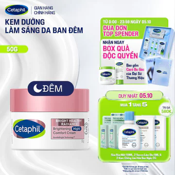Kem dưỡng ẩm sáng da ban đêm dịu lành cho da nhạy cảm CETAPHIL BRIGHT HEALTHY RADIANCE NIGHT CREAM 50G