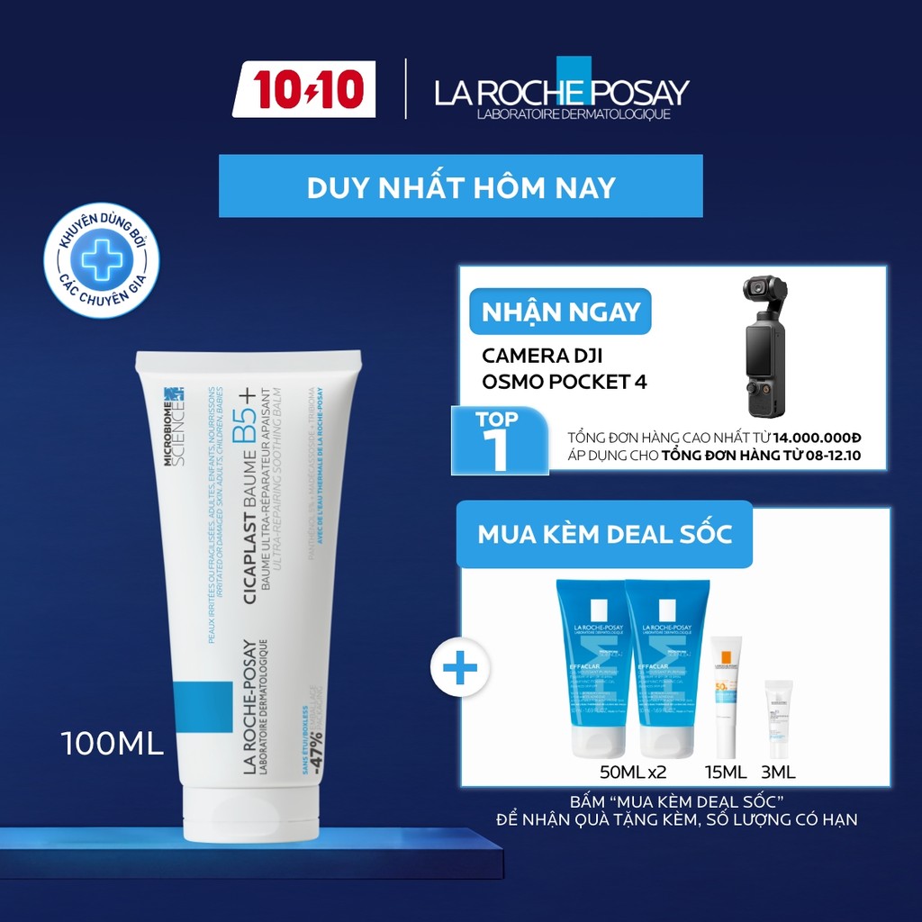 Kem Phục Hồi Đa Năng & Dưỡng Ẩm La Roche-Posay Cicaplast Baume B5+ (100ml) giúp phục hồi da sau 1 lần sử dụng
